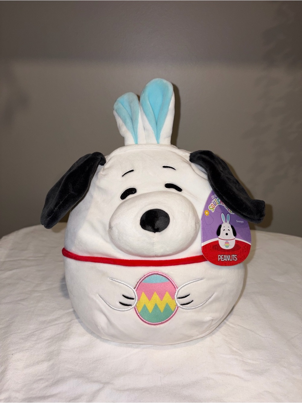 NWT Squishmallows/Peanuts Snoopy 8” Easter Bunny Ears Egg